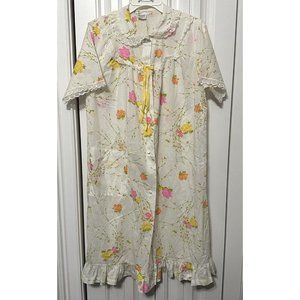 Vintage Carole Duster Robe Loungewear Day Dress Vintage Cottagecore Floral M